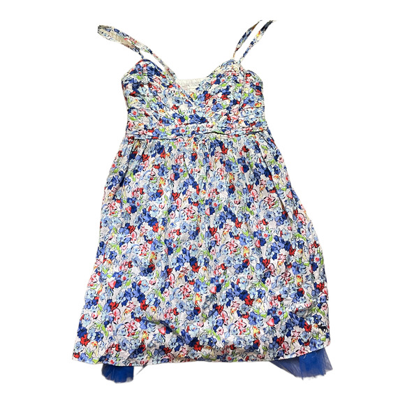 Abercrombie & Fitch Watercolor Floral & Tulle Thin Strap Summer Dress Size Small - Picture 4 of 12